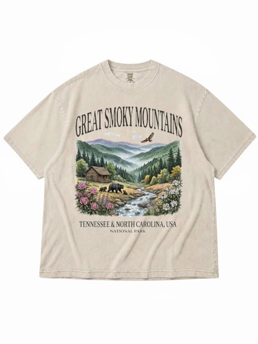 Comfort Colors Great Smoky Mountains National Park Bear T-Shirt Bear Graphic Tee